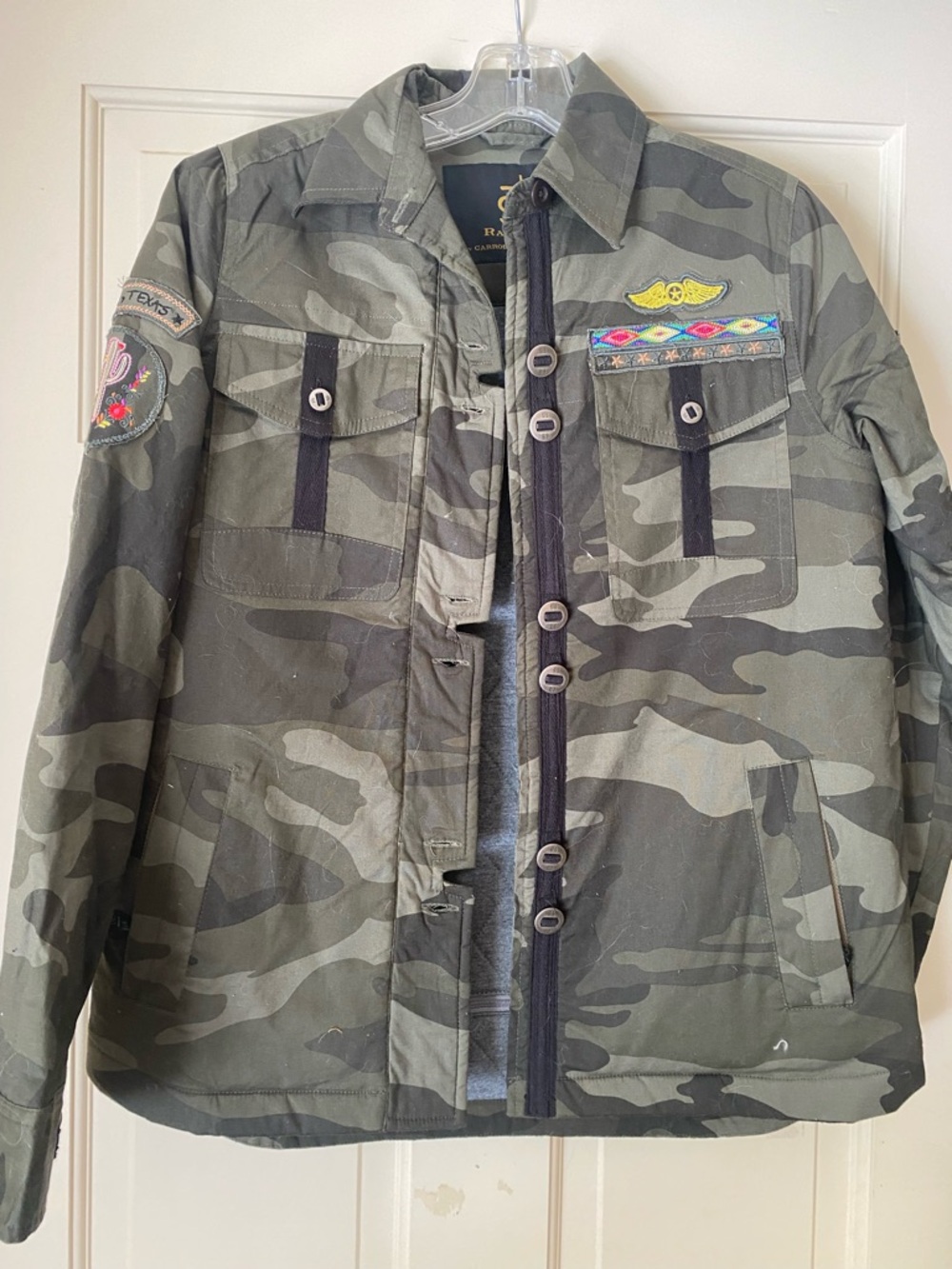 STS Ranchwear Olive Camo Jacket with Gold Logo Label